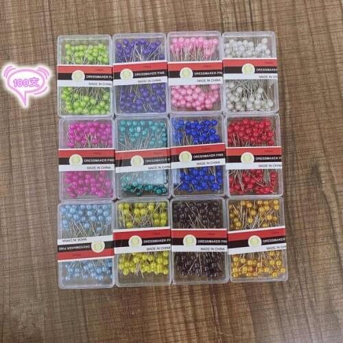 40MM 100PCS/Set Sewing Pin Tools Weddings Corsage Round DIY Colorful Sewing Pearl Head Dressmaking Pins Florists