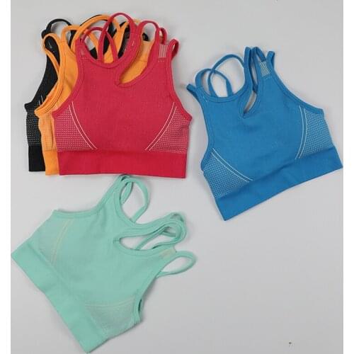 Seamless Yoga Bra Women Sports Bra Push Up Crop Top Female Fitness Gym Bra Breathable Workout Running Vest Athletic Sportswear
