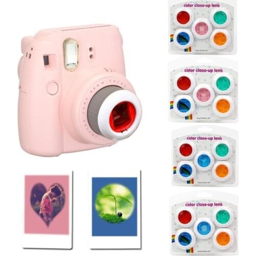 For Fujifilm Instax Mini 7s/8/8+/9 Film Camera 5Pcs Color Filter Close-Up Lens