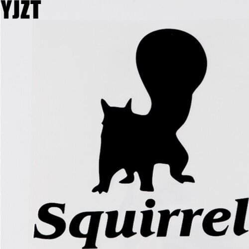 YJZT 15CM×15.4CM Interesting Vinyl Animal Squirrel Car Sticker Decal Black/Silver 13F-0040