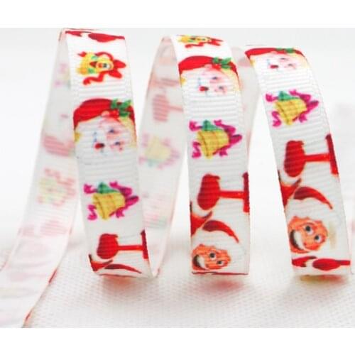 [IuBuFiGo] New 100yard 3/8"Christmas Santa Ribbon 9mm Grosgrain printed ribbon For Decoration
