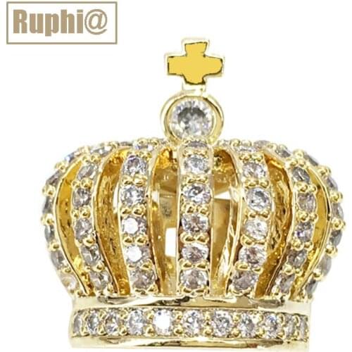 Korean cardigan shirt Mini Copper Zircons Crown Lapel Pin Brooch Unisex Accessories Free shipping Gold or Silver color