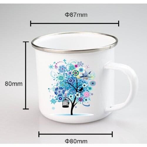 Outdoor Back to ancients Creative Enamel Camping Mug 270ml Metal Enamel Coffee Tea Camping Hiking Backpacking Fishing Picnic