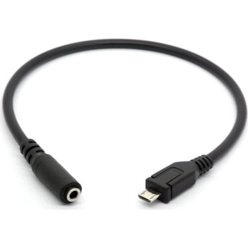LBSC Micro USB Male to 3.5mm Female AUX Audio Cable Cord for Headset Adapter Active Clip Mic Microphone