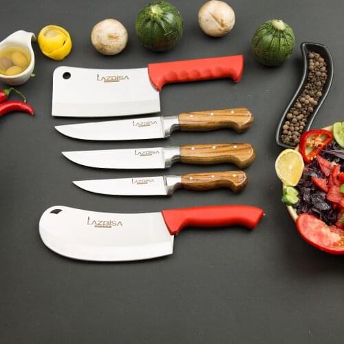 Lazbisa Kitchen Knife Set Meat Knife Chicken Bone Row Mincer Pita Onion Pie Row 5 Pcs Set Набор кухонных ножей, нож для мяса, м