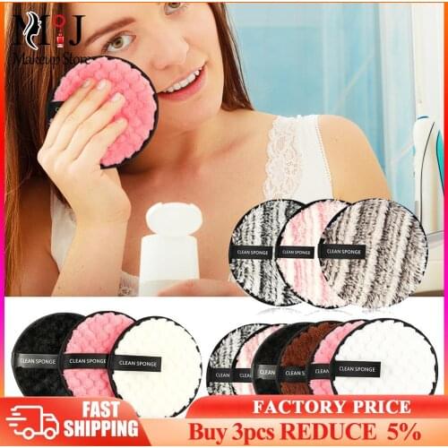 Cosmetic Puff Set Microfiber Cloth Pad Remover Reusable Cleansing Face Care Soft Cleaning and Makeup Removing Sponge Suit