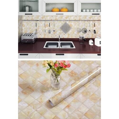 Toilet Sticker Waterproof Tile Sticker Imitation Marble Kitchen Oil-proof Self-adhesive Wall Sticker Bathroom Toilet Wallpaper M