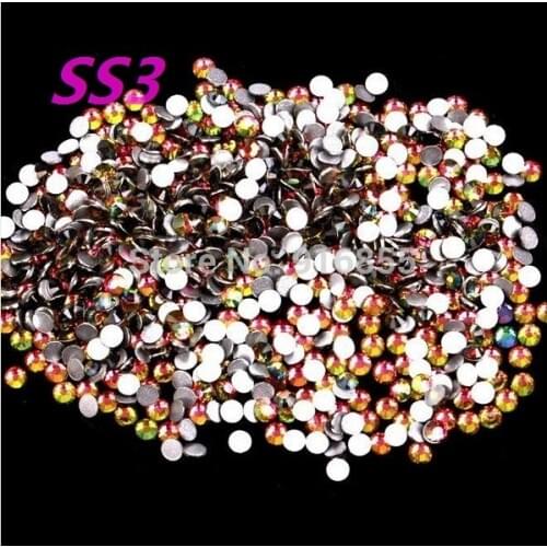 New 1440pcs/pack,SS3(1.3-1.5mm)Rainbow Flatback Rhinestones for Nail Art,Flat Back Non Hotfix Glue on Nail Art Rhinestones