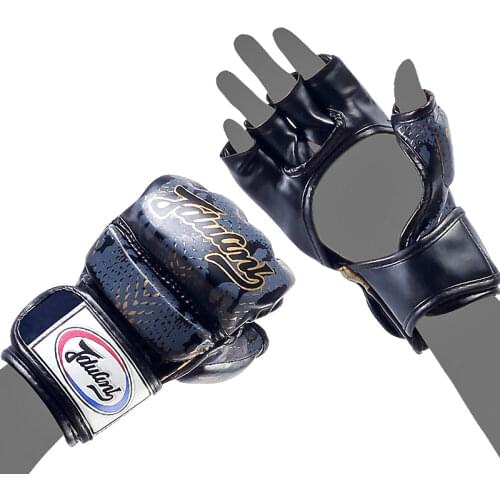 Snake Pattern fingerless Boxing Muay Thai MMA Gloves Wushu Martial Arts Sparring Grappling Sanda Mitts Fighting Gear DCO