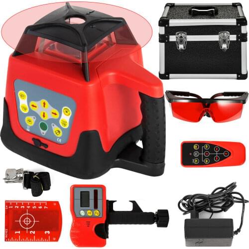 VEVOR 360 Rotary Laser Leveling Device 500m Range Red Beam Self-Leveling Waterproof Instrument Measuring Construction Tool Kit