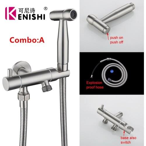 304 Stainless Steel Toilet Spray Gun Partner Wash Ass Washing Bidet Wash Handheld Bidet Spray Black Shower Spray