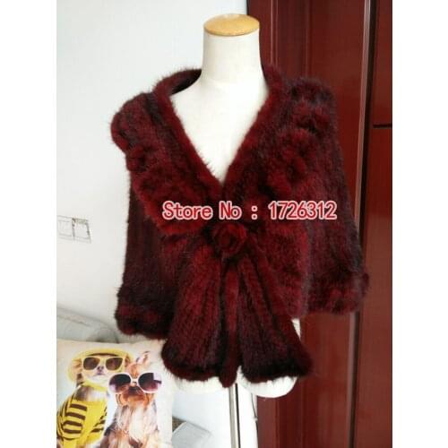 Natural mink fur coat female mink woven cloak mane cape fur shawl special offer