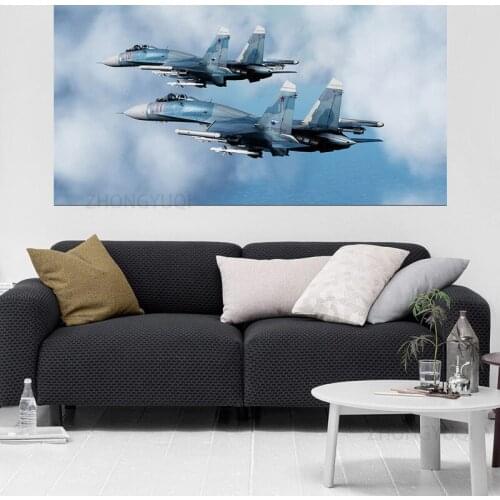 Sukhogo Aircraft Su 27sm3 Flanker Fighter Canvas Painting Posters and Prints Wall Art for Living Room Home decorative Unframed