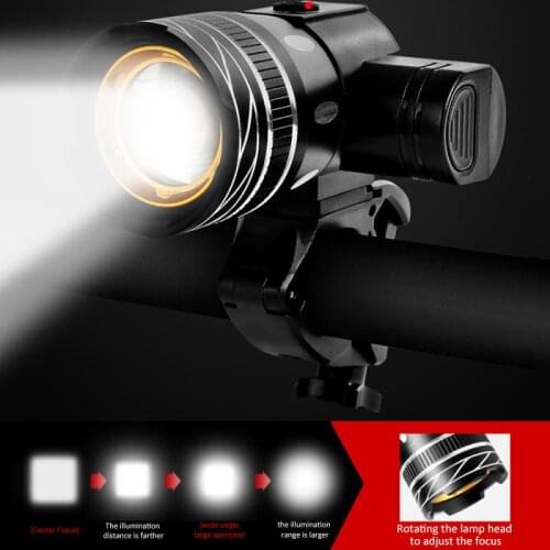 USB Rechargeable LED Bike Mountain Road Bike Front Lamp Flashlight Cycling Equipment 15000LM T6 Headlight & Rear Lamp Set