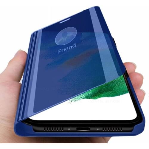 Smart mirror flip phone case For samsung s21 fe 5g case magnetic stand phone cover For samsung s21 fe s 21 21fe leather coques