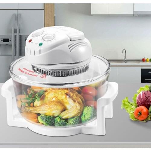 12L Glass French Fries Chicken Frying Machine Home Fryer Frying Machine Halogen Oven Lightwave Fryer Automatic Cooker
