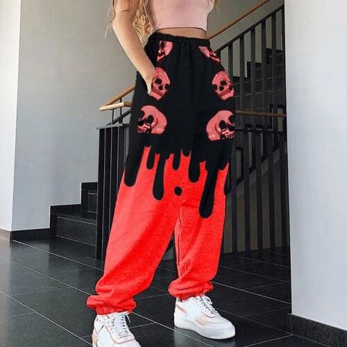 Womens Holiday Pants Hallowstripes Pumpkin Stylish Oversize Pants With Various Prints Fashionable Design Pants Штаны Женский