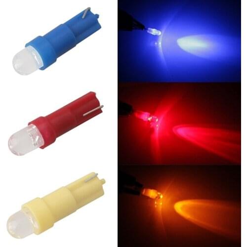 10PCS T5 LED Lights W1.2W W3W LED Car Interior Light Auto Side Wedge Dashboard Gauge Instrument Lamp Bulb 4014 LED Super Bright