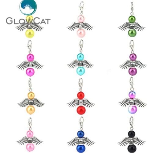 12pcs/lot Charm Guardian Angel Wings Pendant Diy Fashion Jewelry 40*31mm DIY Pendants Accessories For Jewelry 22542