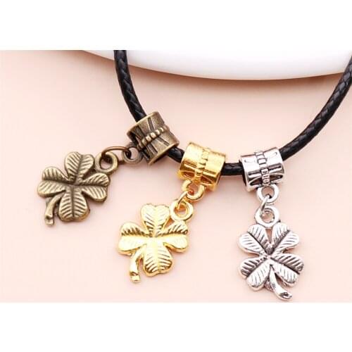 12pcs Clover Charms Beads Suitable for Womens Necklace Bracelet Pendants DIY Jewelry Making