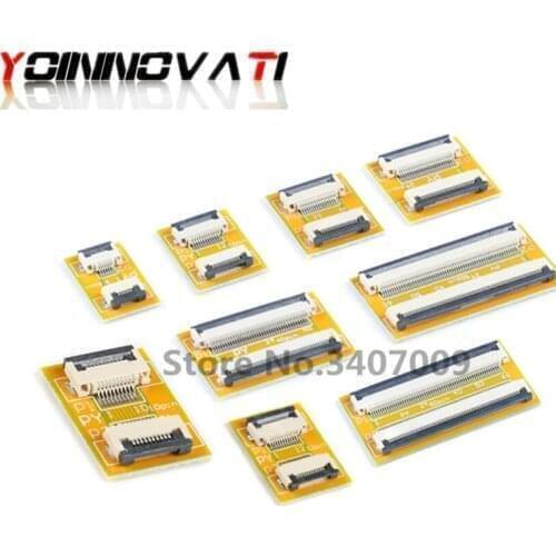 2PCS FPC FFC Flexible Flat Cable Extension Board 1.0 mm Pitch 6 8 10 12 14 20 30 40 50 PIN Connector