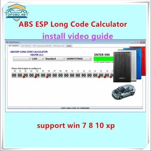 2021 hot sell for VW ABS ESP Long Code Calculator Helper MK60EC1 ABS ESP Long Code Calculator