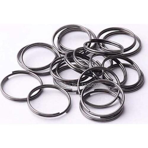 50pcs Black Color Round Shape Metal Key Ring Split Ring Buckle diy handmade accessories