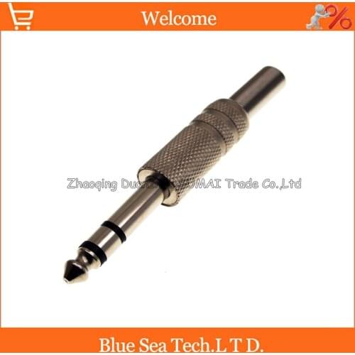 6.35mm double audio plug, 6.5 male double power amplifier plug / microphone/guitar plug,metal