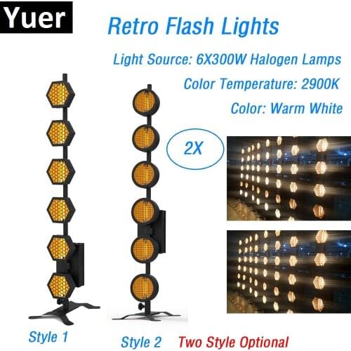 6X300W Retro Flash Lights Stage Dj Wash Effect Lights DMX Strobe Lights Professional Lighting Shows Equipments Laser Projector