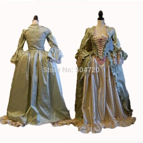 Tailored! green Vintage costumes 18th Duchess Retro medieval Renaissance Reenactment Theatre Civil war Victorian dress HL-417