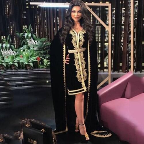 Moroccan Caftan Evening Dresses 2021 Lace Appliques Short Muslim Arabic Abaya Eleglant Formal Prom Gowns Custom robe de soiree