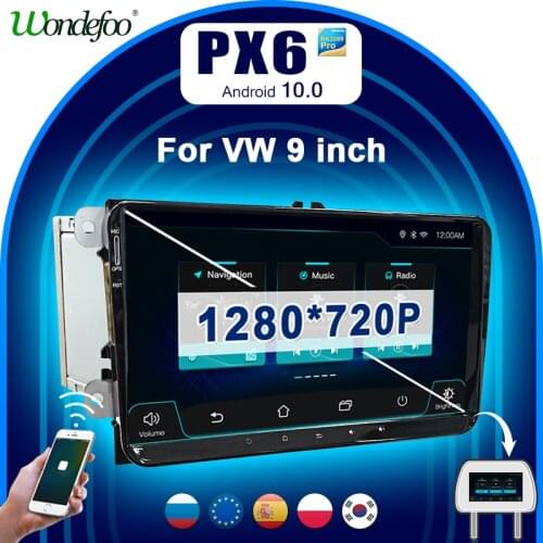 PX6 CAR Radio 2 DIN Android 10 for VW PASSAT B6 B7 Golf 5 6 BORA Fabia Rapid Seat Leon Altea 2din Autoradio Stereo Receiver
