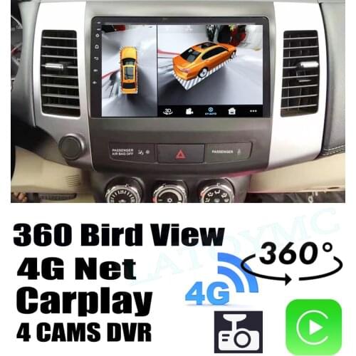 Car Audio Navigation GPS Stereo Carplay DVR 360 Birdview 4G Android System For Mitsubishi Outlander 2 CW ZG ZH