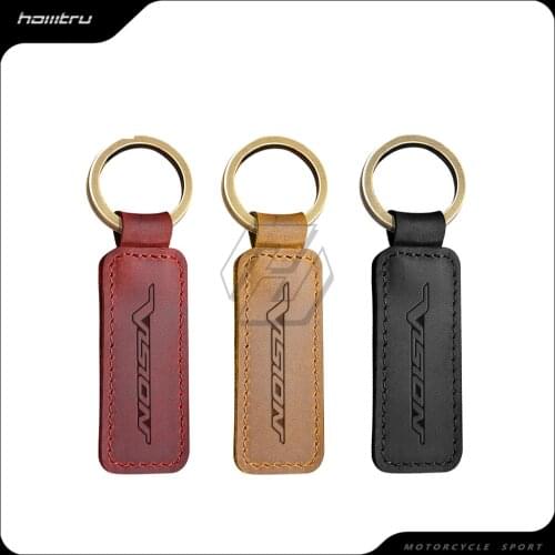 Motorcycle Keychain Motocross Cowhide Key Ring Fits for Honda Vision 110 XS XS-1 Scooter