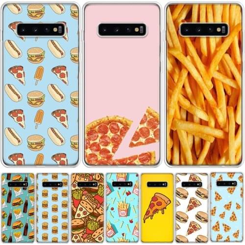 Cute food french fries burger pizza Phone Case For Samsung GalaxyA90 A71 A70 A51 A50 A41 A40 A30 A21 A10 A9 A8 A7 A6Plus M30S A2