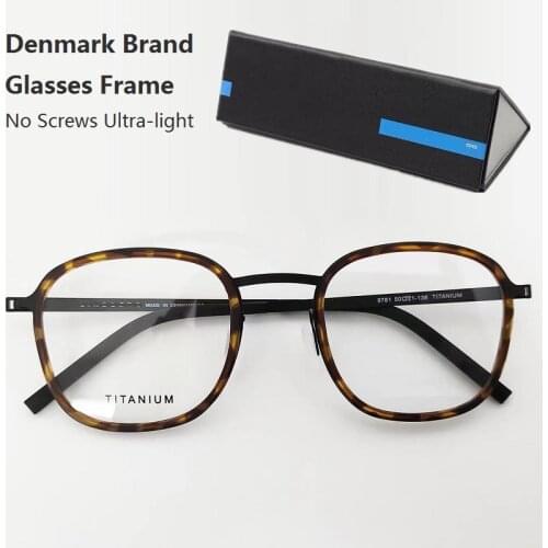 Denmark Brand Retro Oval Titanium Glasses Frame Ultra-light Men Women Eyeglasses Spectacles Prescription Oculos De Grau 9781