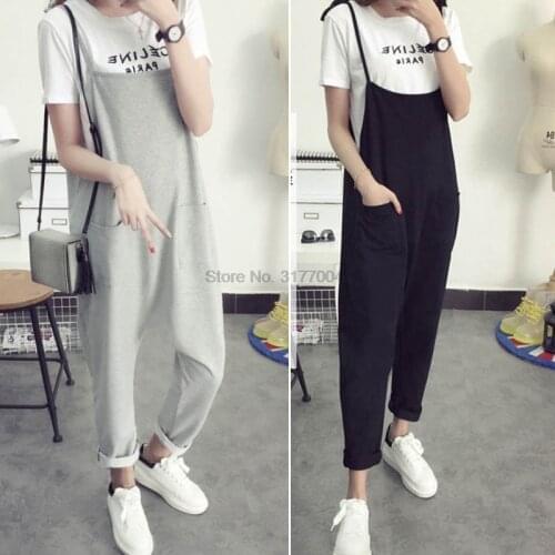 DHL 50pcs Pregnant Trousers L-XXXL Clothes Pregnant Overalls MaternityJumpsuit Solid Color Ordinary and Thicker Pattern
