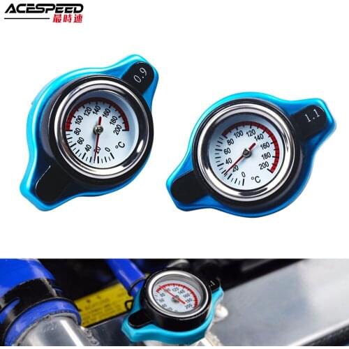 Racing Thermost Radiator Cap Cover + Water Temp gauge 0.9Bar 1.1Bar or 1.3 Bar Cover