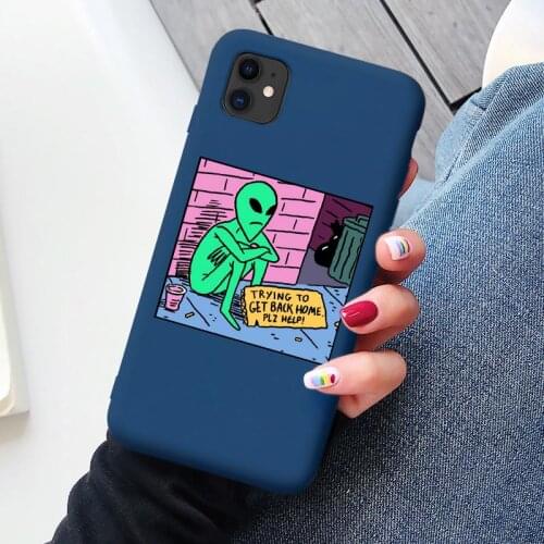 Cute Cartoon space alien Phone Case For iPhone 11 Pro Max Soft Silicone candy Cover for iphone X XR XS MAX 6S 7 8 Plus SE2020