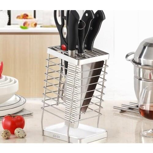 Multifunctional Knife Holder Rack Universal Household Kitchen Accessories Stainless Steel Cooking Knife Holder Stand Block ZL353