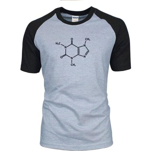 Mens caffeine printed cotton T-shirt fun womens Harajuku gift