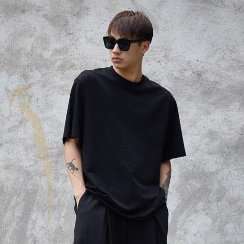 Original design autumn and winter short-sleeved sweater dark black top hair stylist short-sleeved jacket tide