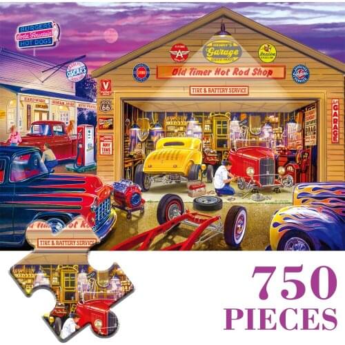 MaxRenard Jigsaw Puzzles 750 Pieces 61*46cm Paper Assembling Car Landscape Painting Puzzles for Adults Games Educational Toys