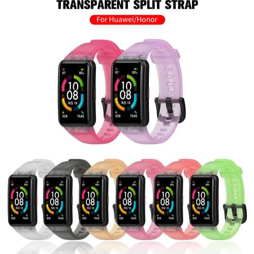 Transparent Plain Candy Color Strap For Huawei Band 6 Wristband Sports Bracelet On For Honor Band6 Replacement SmartWatch Strap