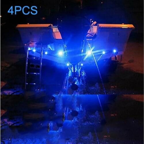 4x LED BOAT PLUG LIGHT GARBOARD BRASS DRAIN 3/4" NPT MARINE UNDERWATER FISH Blue Red Green White