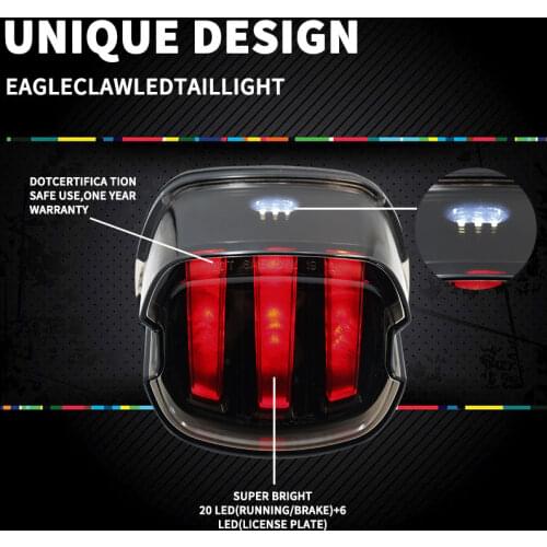 Motorcycle Led Brake Tail Light For Dyna Fat Boy FLSTF Night Train Touring Softail Sportster Road King Electra Road Glide