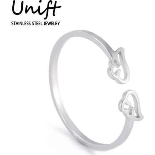 Unift Hollow Cute Flying Wings Ring for Women Adjustable Stainless Steel Wedding Band 2021 Fashion Accessories Trendy Jewelry