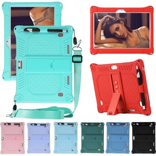 Universal Tablet Case For 10 10.1 Inch Android Tablet PC Protective Sleeve With Shoulder Strap Pen Silicone Cover Tablet Stand
