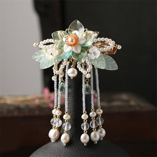 Vintage Handmade Chinese Style Hair Clip for Hanfu Cosplay Accessories Tassel Hair Decor Hairpin for Women Girl Gift Hot
