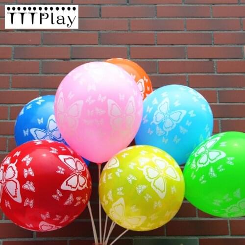 10pcs/lot 12 Inch Printed Butterfly Latex Balloons Wedding Decoration Inflatable Air Balls Happy Birthday Party Balloon Supplies